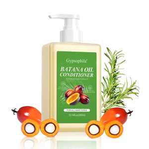 Acondicionador Gypsophila con Batana, botella visible para cabello suave gracias a la keratina y el romano