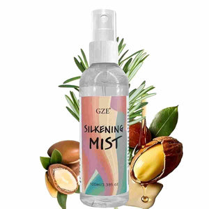 GZE aerosol alisador para cabello, enfoque en liso, suaviza frizz y aporta brillo.