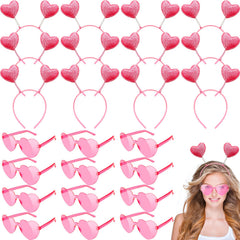 Haawooky diadema corazón rosa brillante, cómodo para fotos y fiestas.