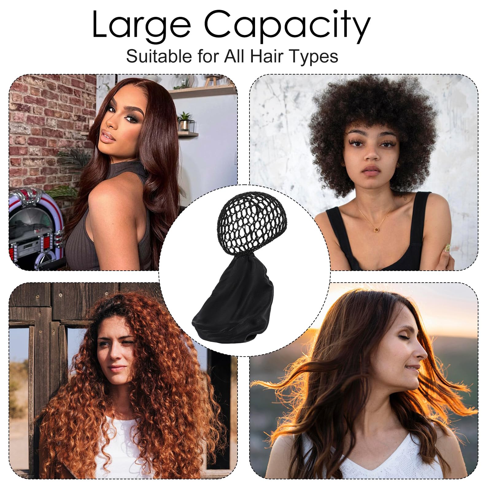 HaiFafafaing wrap cap seda doble capa interior satinado mantiene humedad