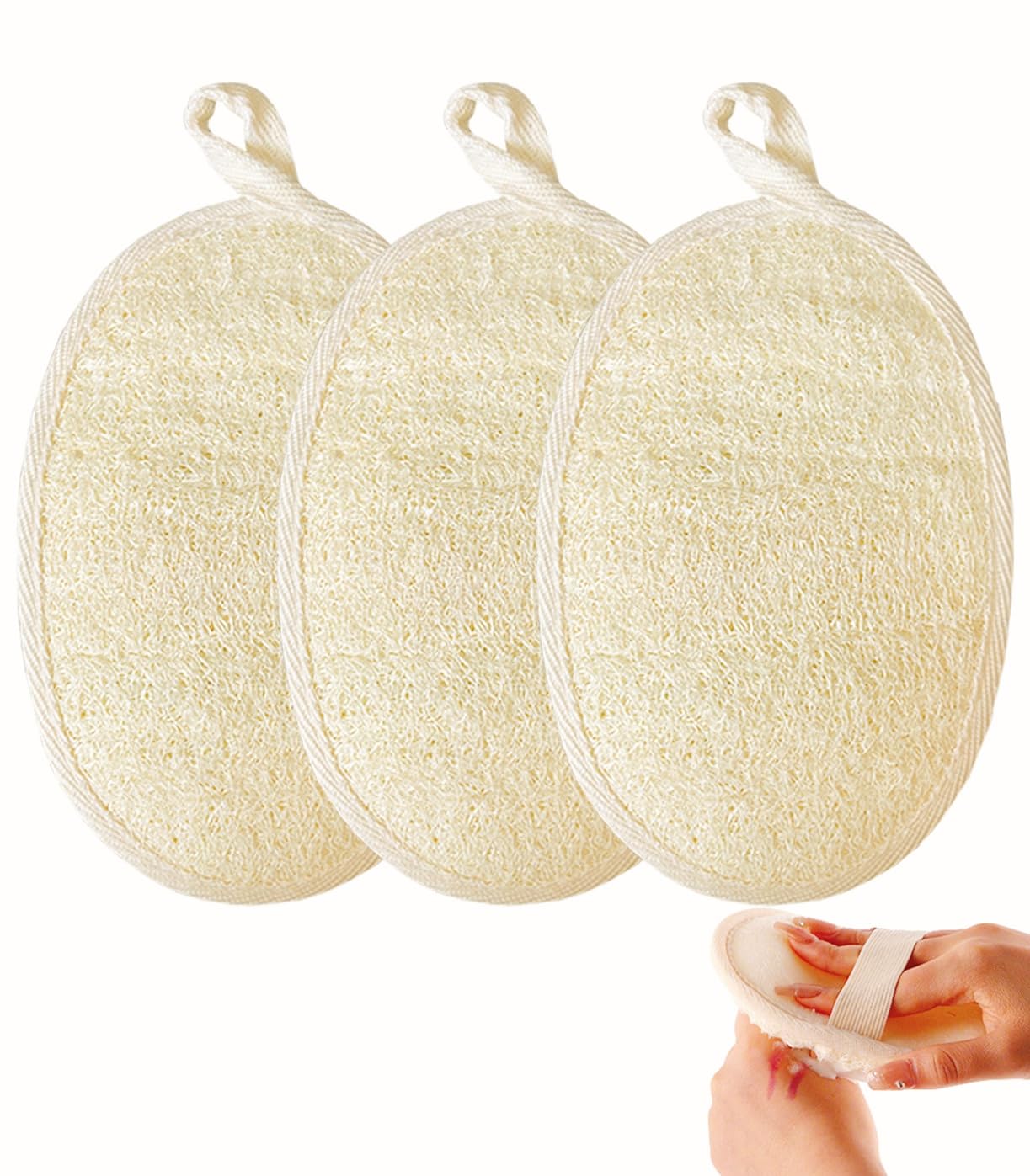 haikuluo esponja lufa natural para cuerpo y cara, exfolia suavemente durante la ducha