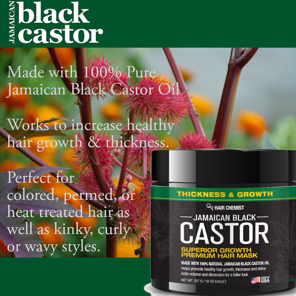 Hair Chemist mascarilla castor negro jamaicano con textura cremosa para cabello suave.