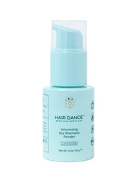 Hair Dance polvo seco en envase reutilizable para sostenibilidad.