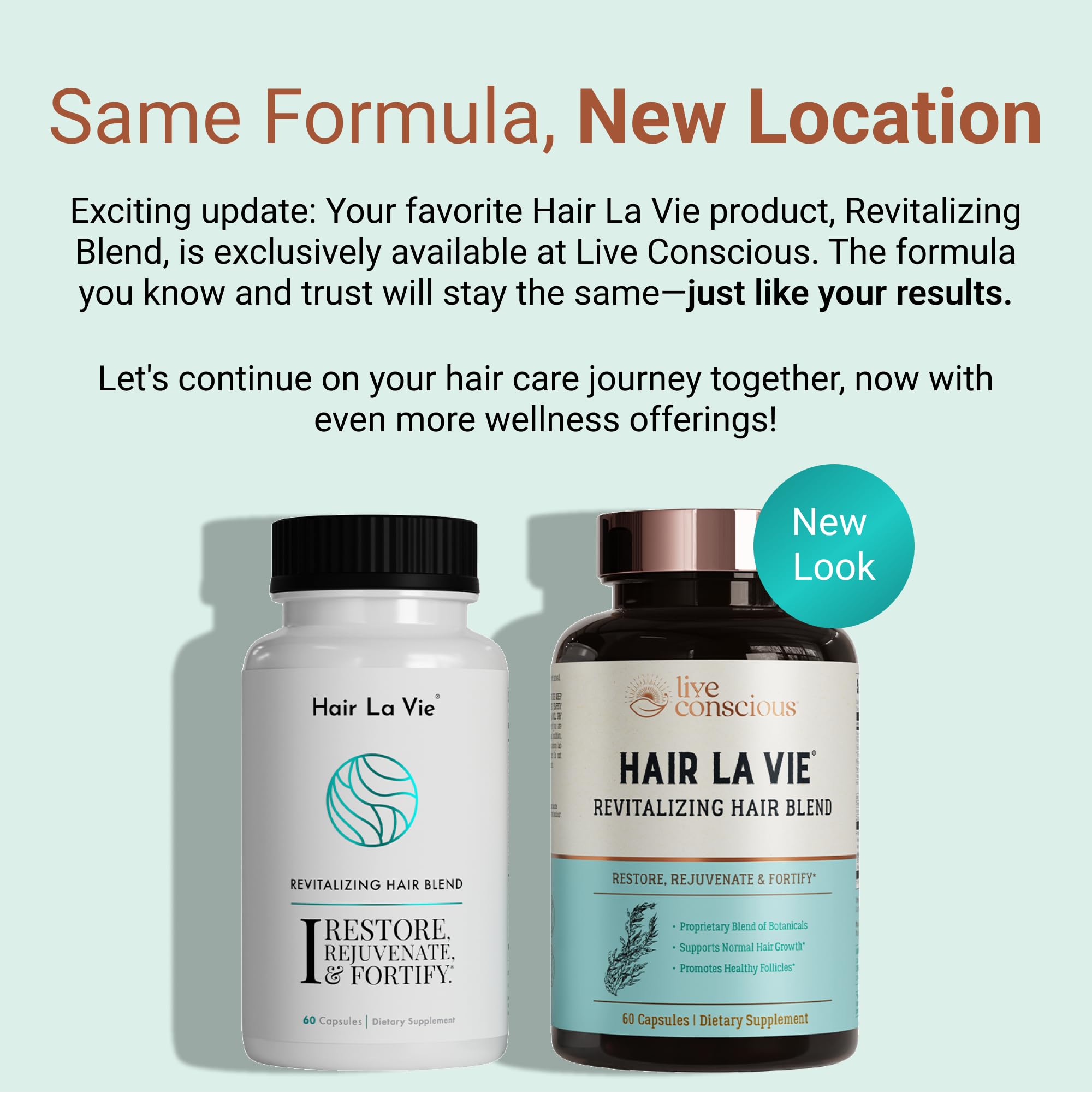 Hair La Vie Revitalizing Blend: cápsulas visibles para tomar diariamente y promover brillo natural