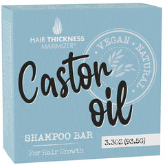Hair Thickness Maximizer barra champú aceite de ricino, limpieza suave para cabello nutrido.