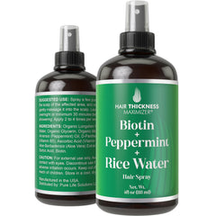 Hair Thickness Maximizer biotina menta spray frasco para cabello saludable