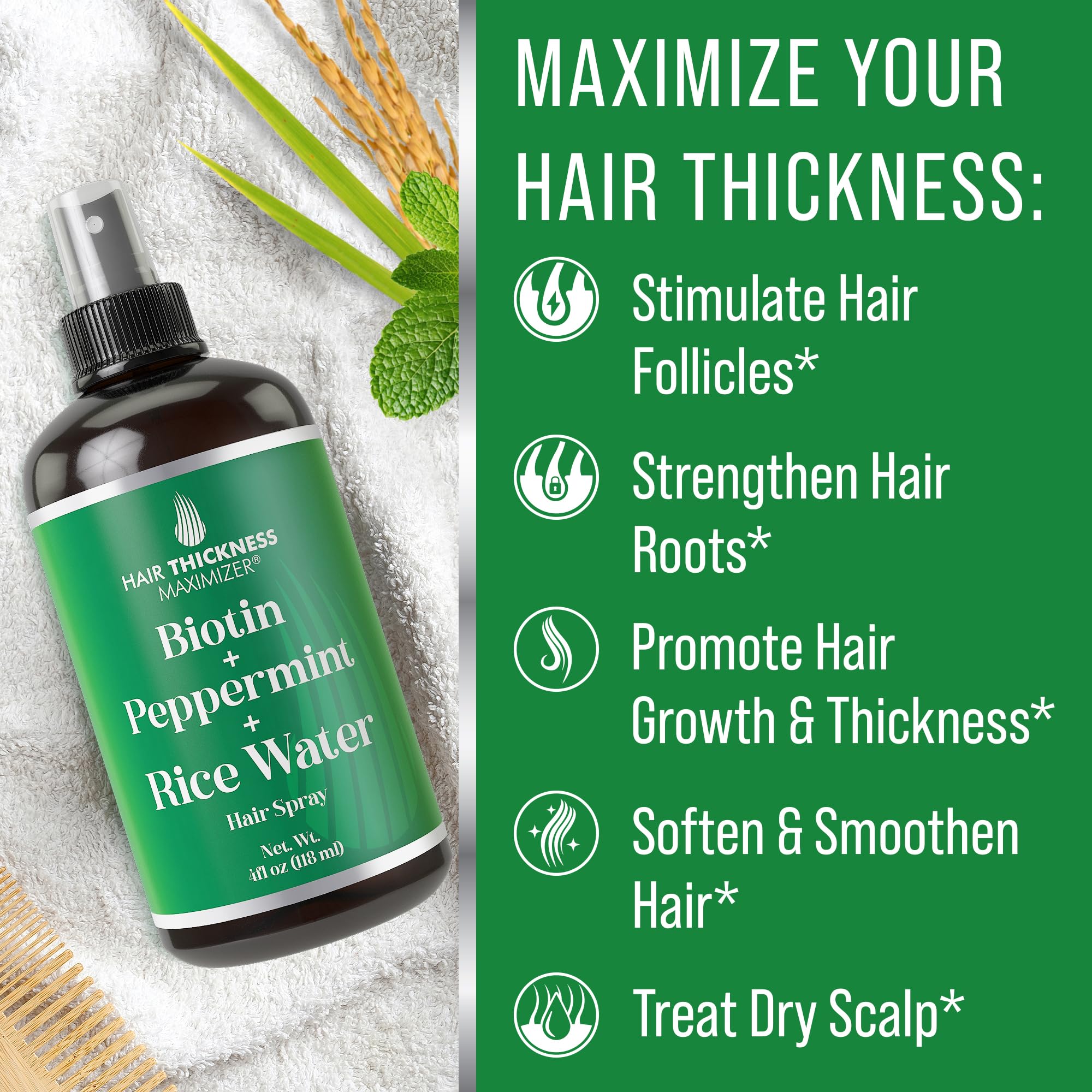Mechones húmedos con Hair Thickness Maximizer muestran hidratación y frescura