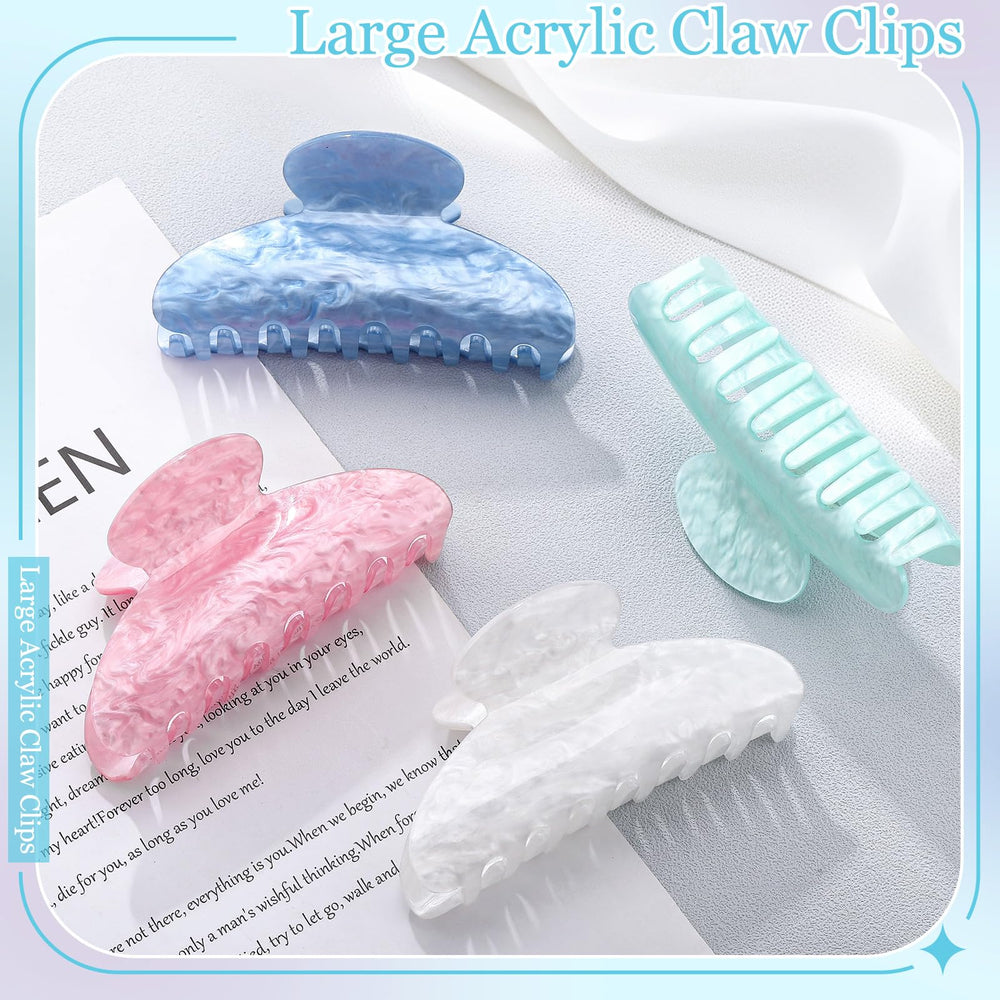 HairChrysm pinza acrílica azul lago 4,2 pulgadas para looks frescos y seguros