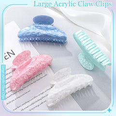 HairChrysm pinza acrílica azul lago 4,2 pulgadas para looks frescos y seguros