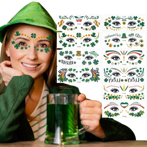 Tatuaje trébol cara de Hamiutci, ideal para estilo festivo sin complicaciones