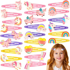 Pinzas Hanaive arcoiris unicornio de metal, accesorio brillante para peinar diarios.