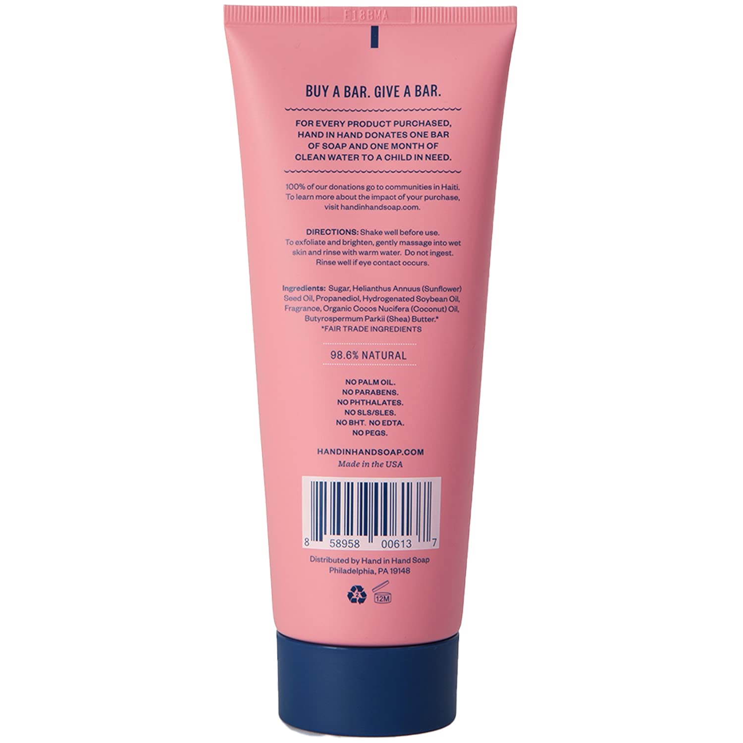 Hand in Hand Sugar Scrub con aceite de girasol hidrata y clarifica