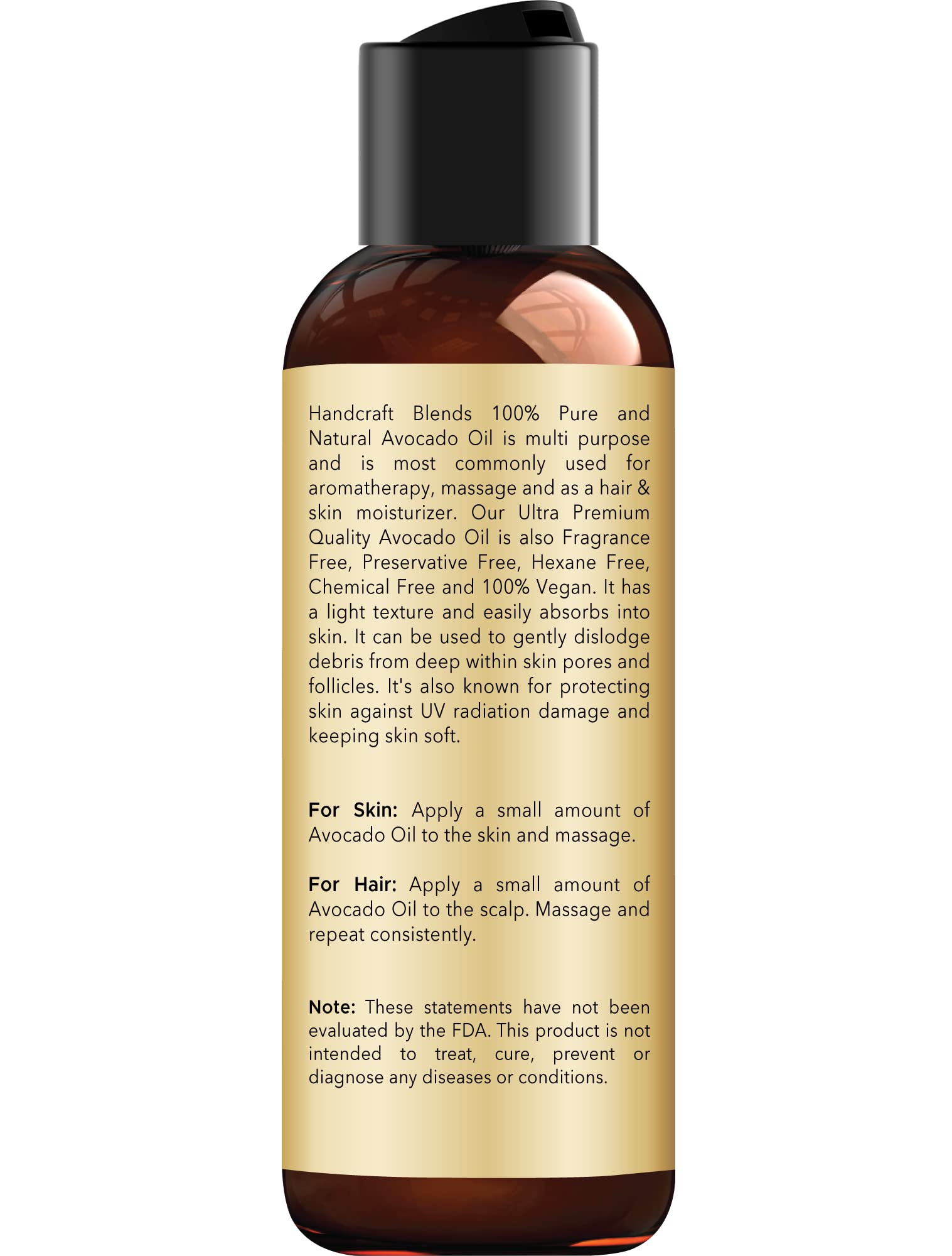 Handcraft Blends aceite de aguacate color dorado, perfecto para hidratación diaria