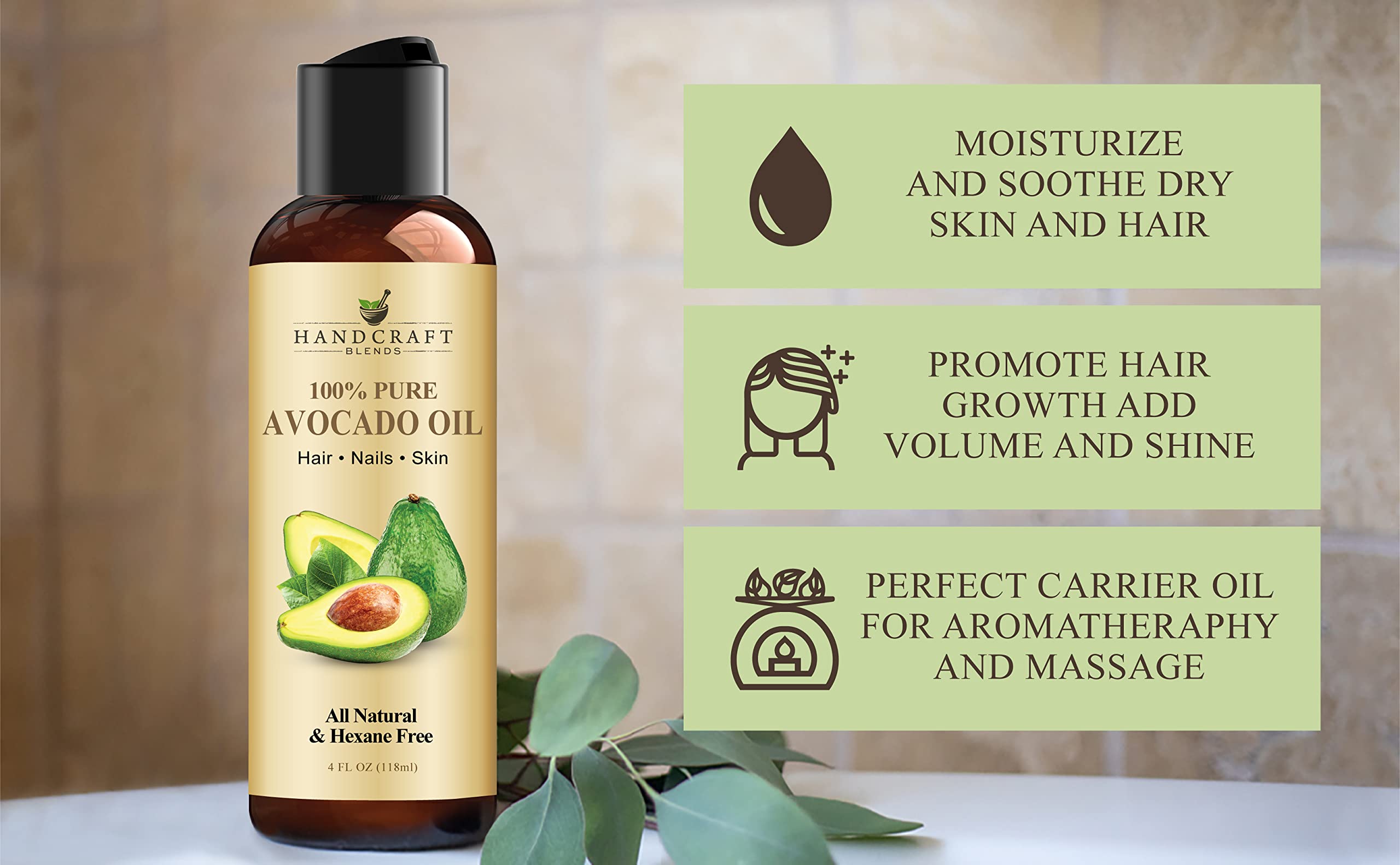 Handcraft Blends aceite de aguacate para piel, hidrata sin residuo graso