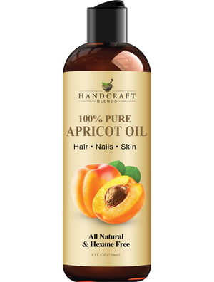 Handcraft Blends Aceite de albaricoque prensado en frío en botella, ideal para cuidado diario