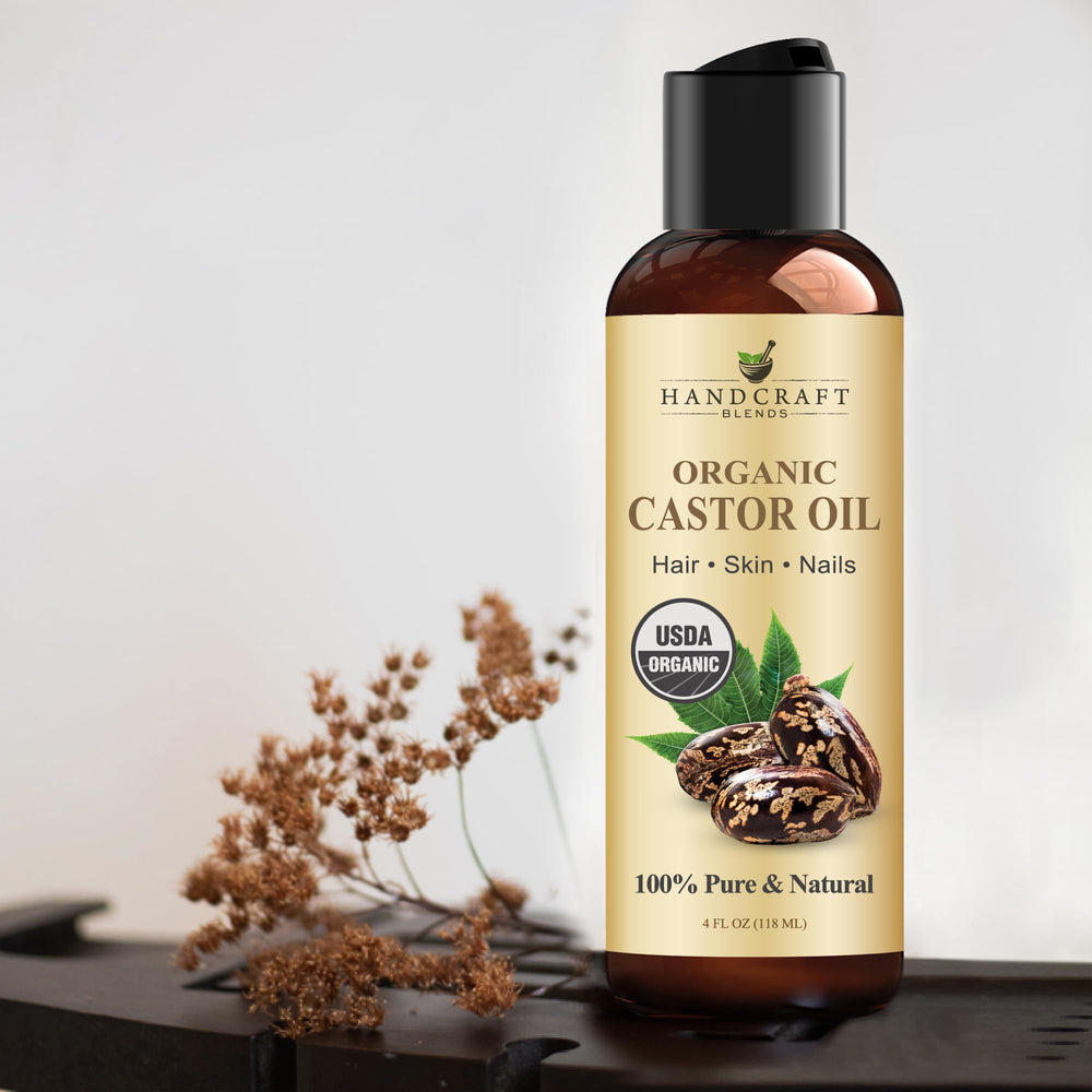 Uso cosmético diario con aceite de ricino orgánico Handcraft Blends