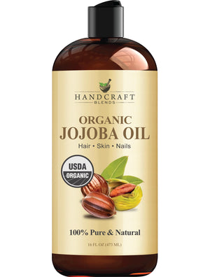 Handcraft Blends Aceite de Jojoba Orgánico prensado en frío, bote: hidratación suave para piel.