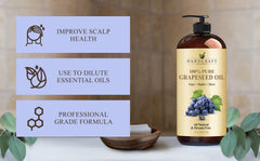 Handcraft Blends Aceite de semilla de uva, rico en vitaminas para piel y cabello
