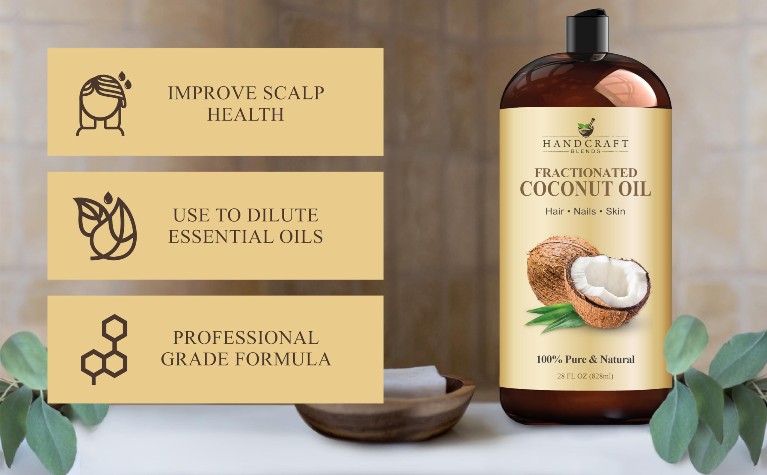 Handcraft Blends Cuidado de piel y cabello con aceite fraccionado de coco