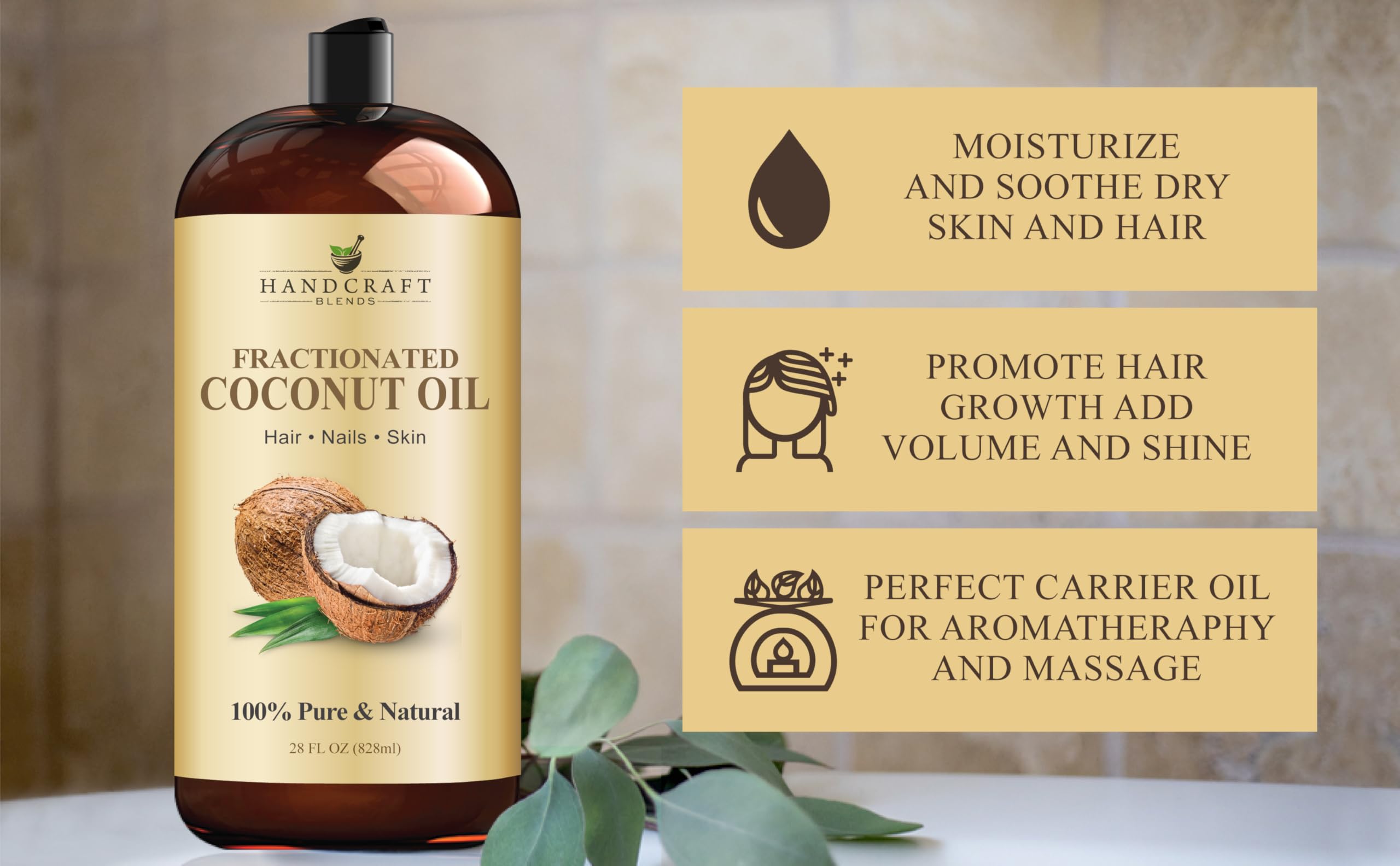 Handcraft Blends Dilución de aceites esenciales con aceite de coco fraccionado
