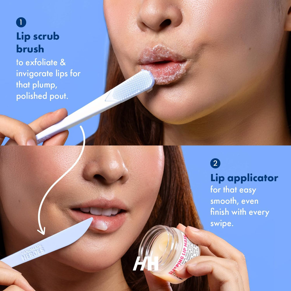 Espátula Handmade Heroes para aplicar bálsamo labial y máscara con precisión.