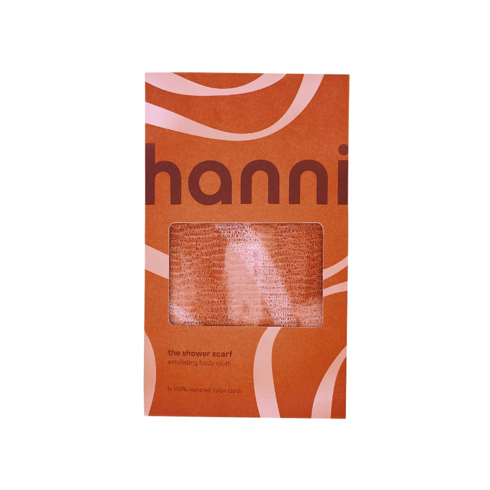 HANNI exfoliante de ducha extra largo, alcance total para exfoliar la espalda y el torso.