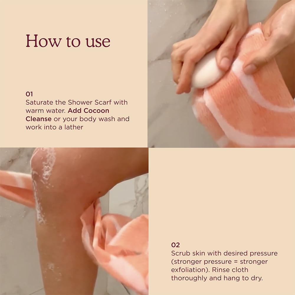HANNI paño exfoliante, piel suave después de la ducha.