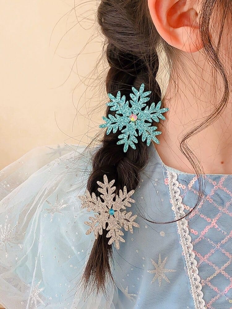 Pinza de nieve azul y blanco de HANSAMU, ideal para fiestas y looks navideños.