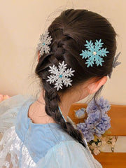Pinza decorativa de copo de nieve azul y blanco de HANSAMU para peinados diarios.