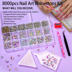 haozher cristales AB para uñas con facetado brillante para realzar diseños