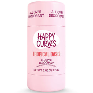 HAPPY CURVES desodorante corporal entero en botella Tropical Oasis para protección diaria
