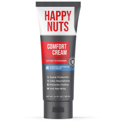 Happy Nuts Comfort Cream Deodorant envase Madera Matinal, protección anti-fricción diaria.
