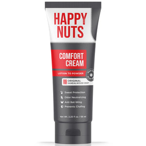 HAPPY NUTS Comfort Cream Desodorante Original en bote, protección duradera para áreas sensibles.