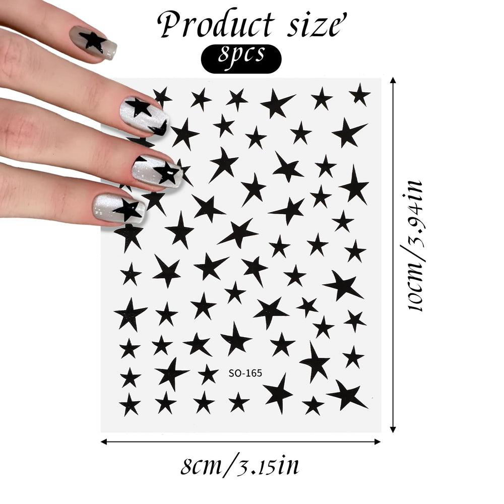 Hariendny estrellas irregulares tridimensionales para uñas, añade brillo elegante.