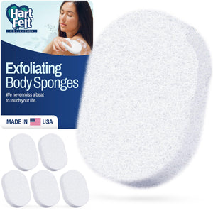 HartFelt esponja de baño ovalada para exfoliar y limpiar suavemente la piel.