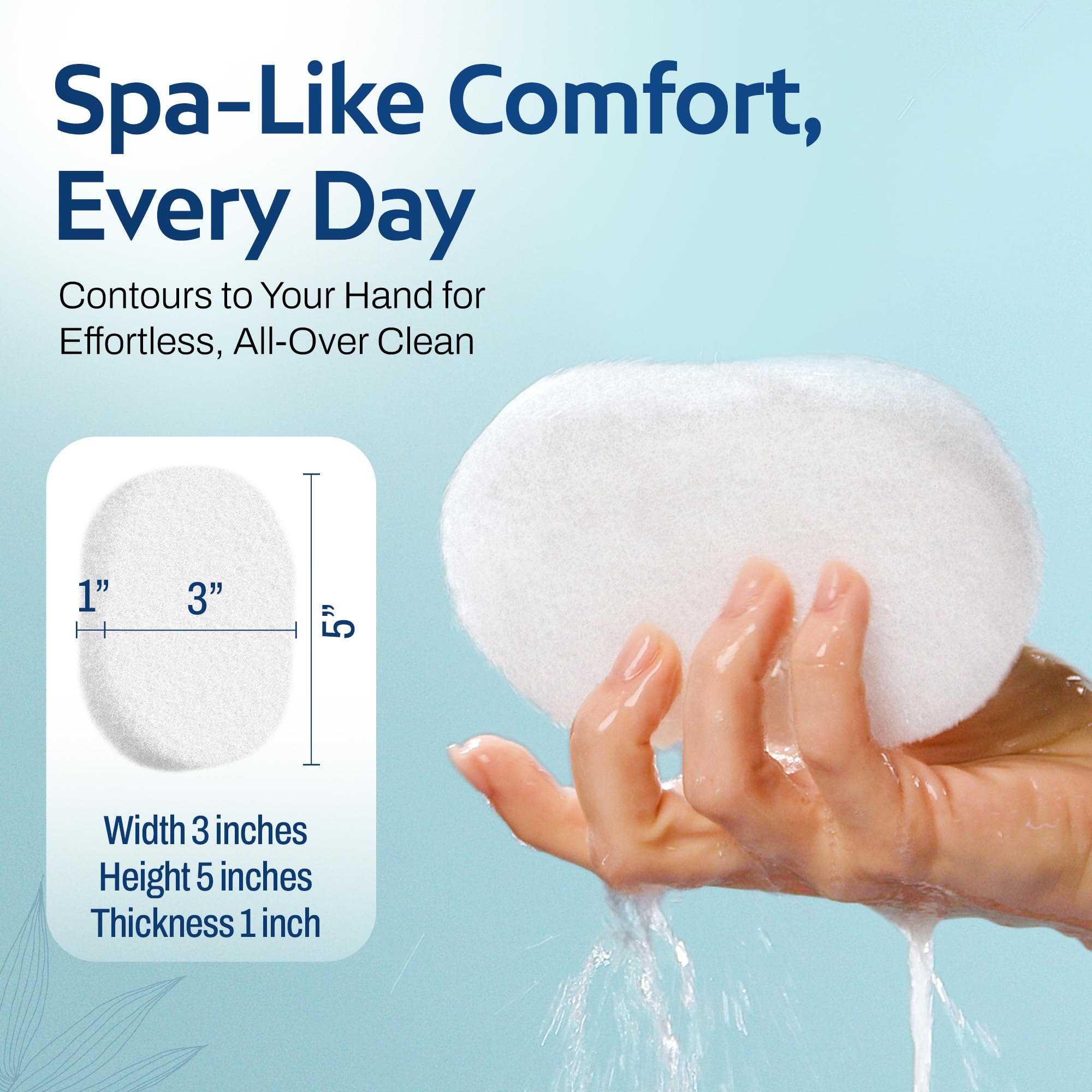 HartFelt textura suave, esponjas de baño que pulen la piel sin irritación.