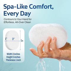 HartFelt textura suave, esponjas de baño que pulen la piel sin irritación.