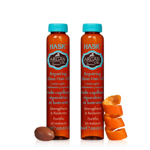 HASK Aceite Reparador de Argán para brillo en cabello dañado