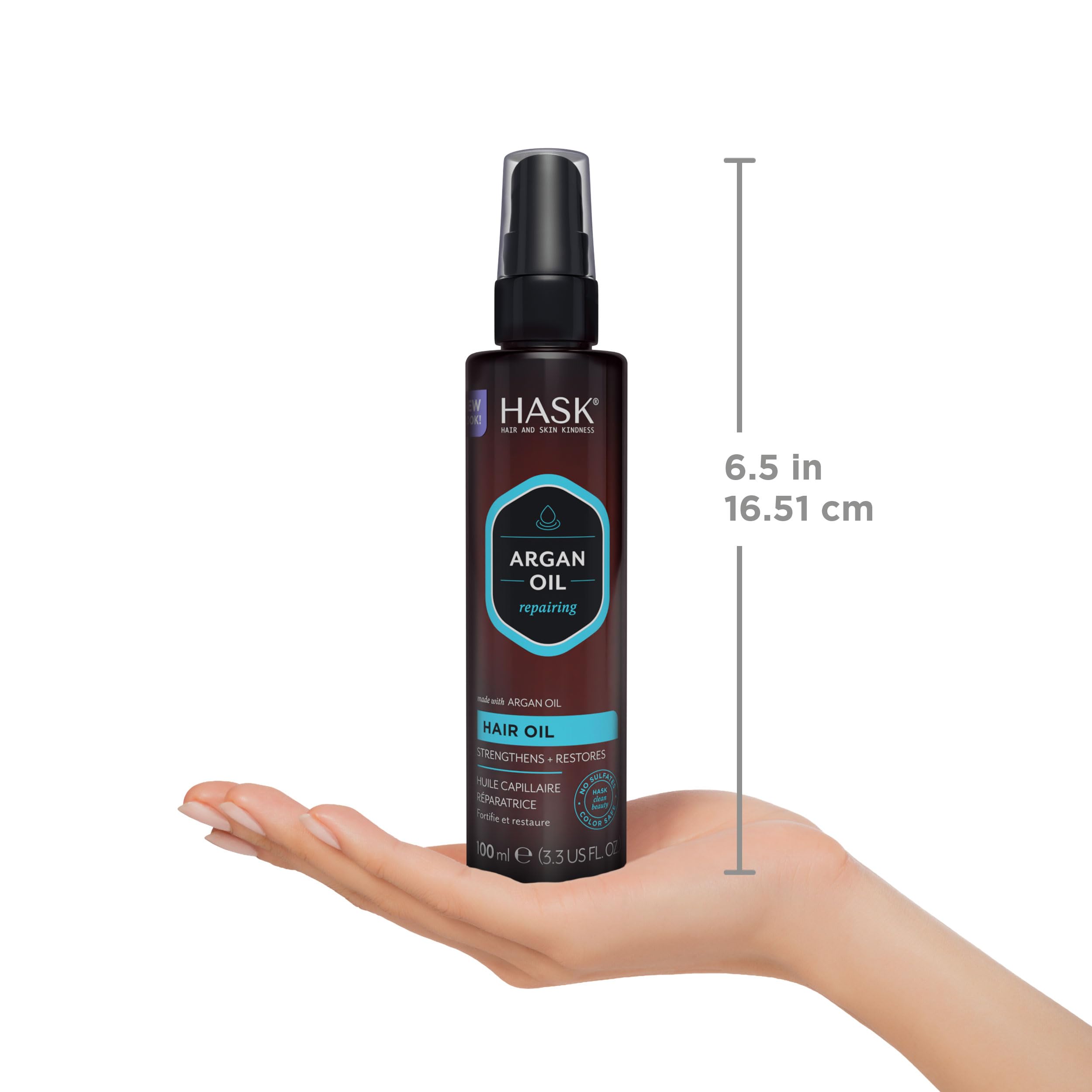 Aplicación en cabello seco con HASK Argan para frizz controlado