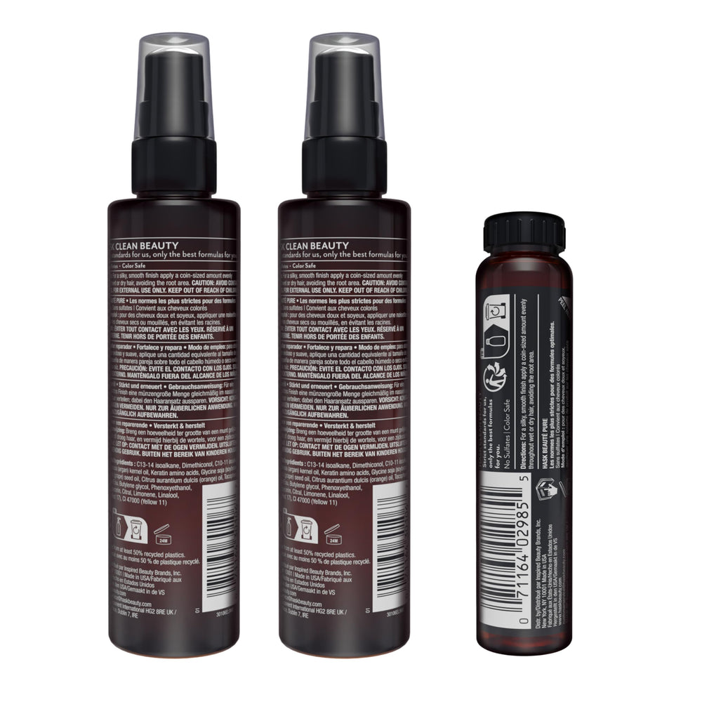 Ingrediente Argan destacado en la botella de HASK reparador