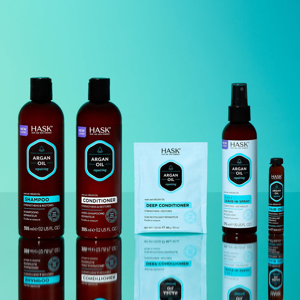 Retoque rápido con HASK Argan para brillo diario