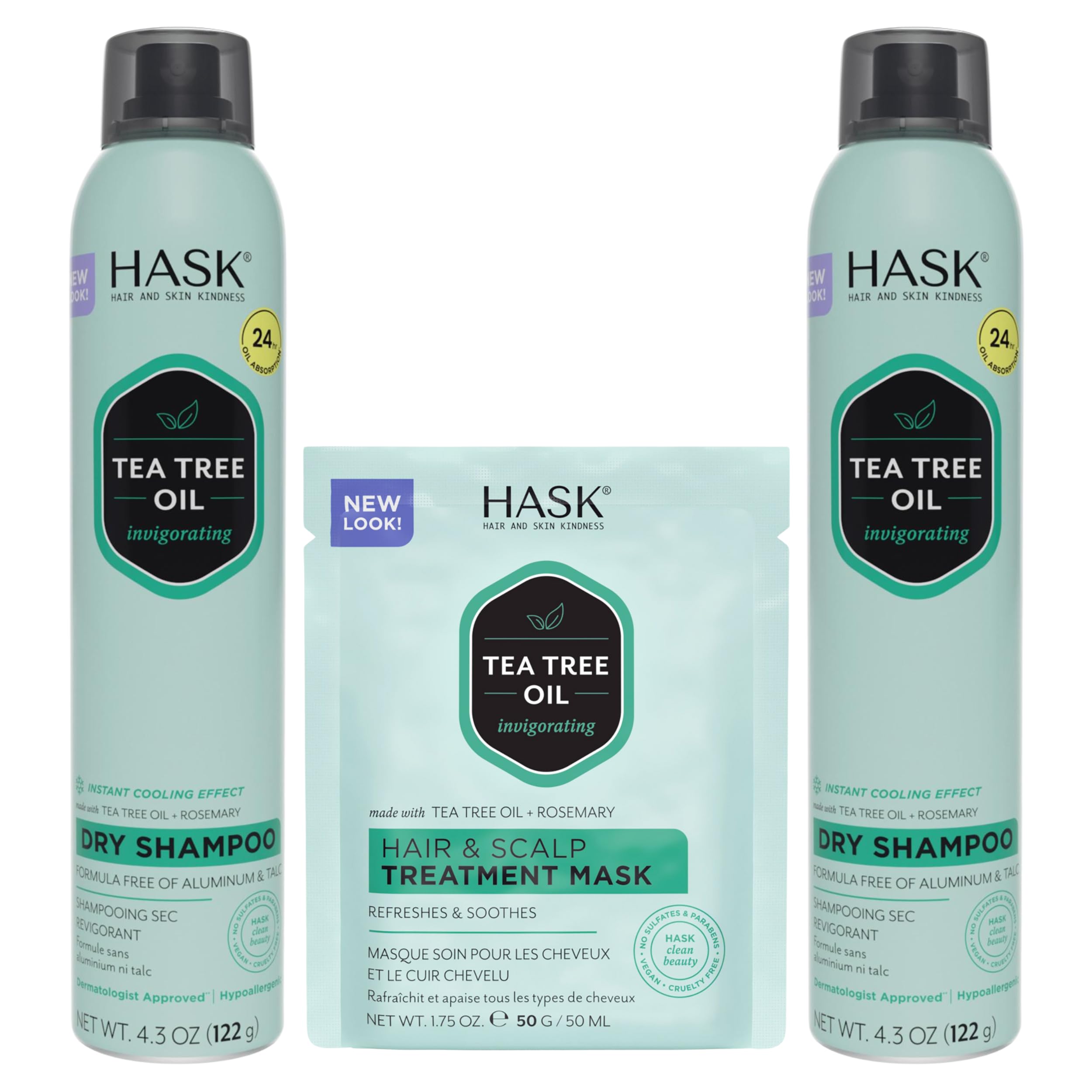 Kit de champú seco HASK para volumen instantáneo y refresco rápido entre lavados.