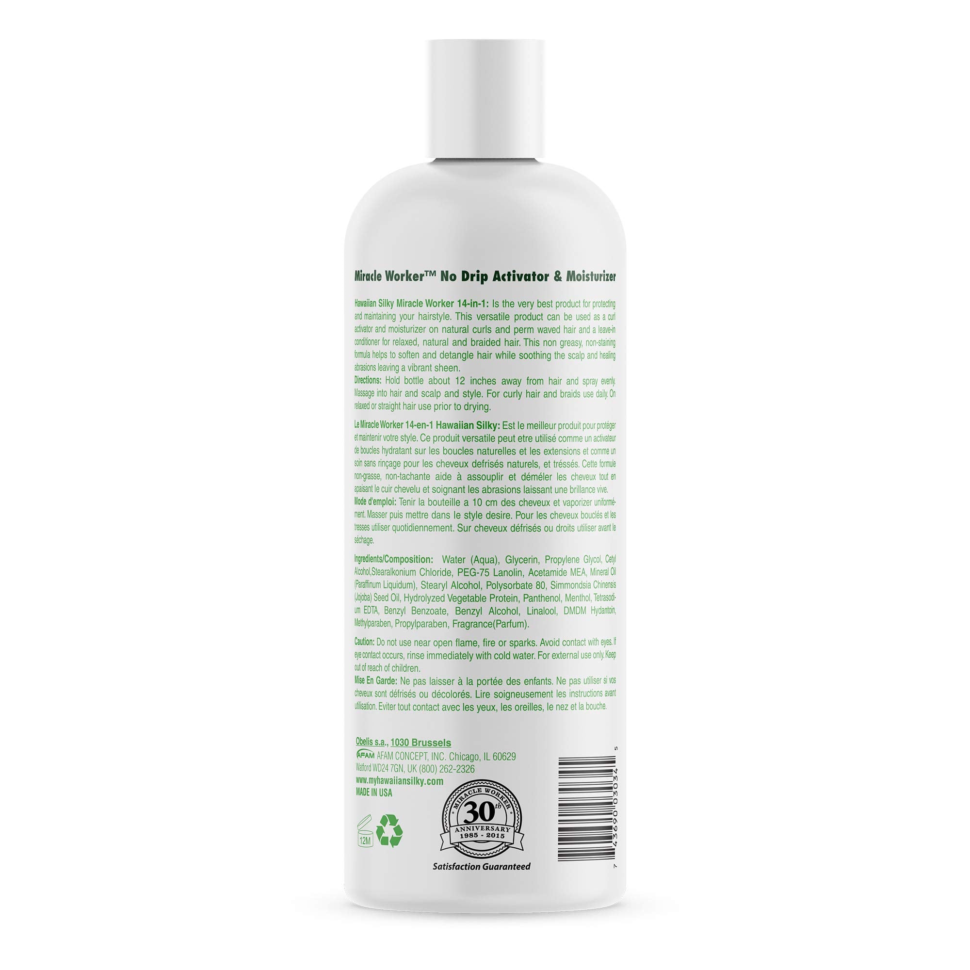 Hawaiian Silky Aceite Jojoba Prensado en Frio, añade suavidad y protección.