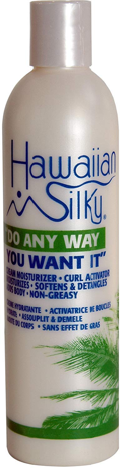 Hawaiian Silky crema activadora para rizos con definición y brillo.