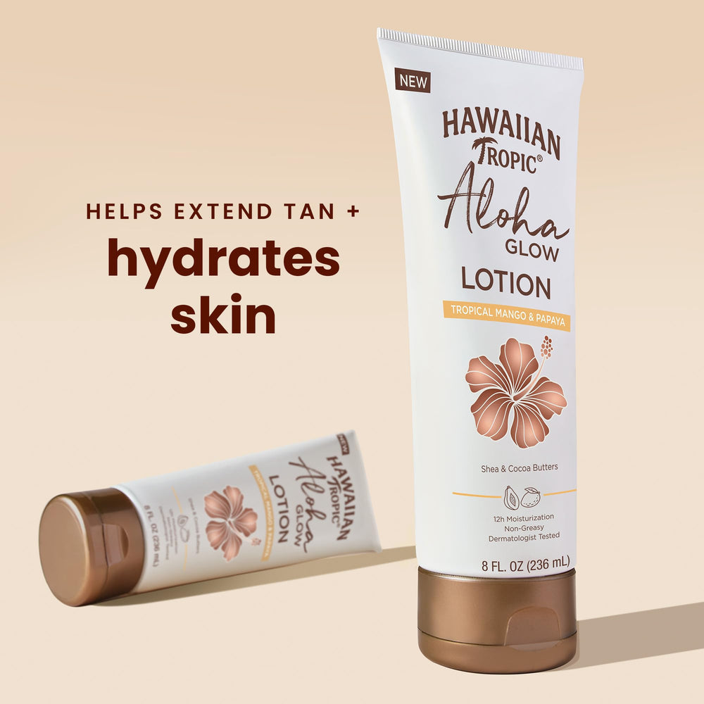 Textura ligera de Hawaiian Tropic Aloha Glow para uso diario y después del sol.