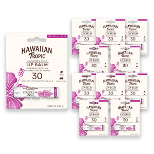 Bálsamo labial Hawaiian Tropic en envase portátil para protección SPF en viaje