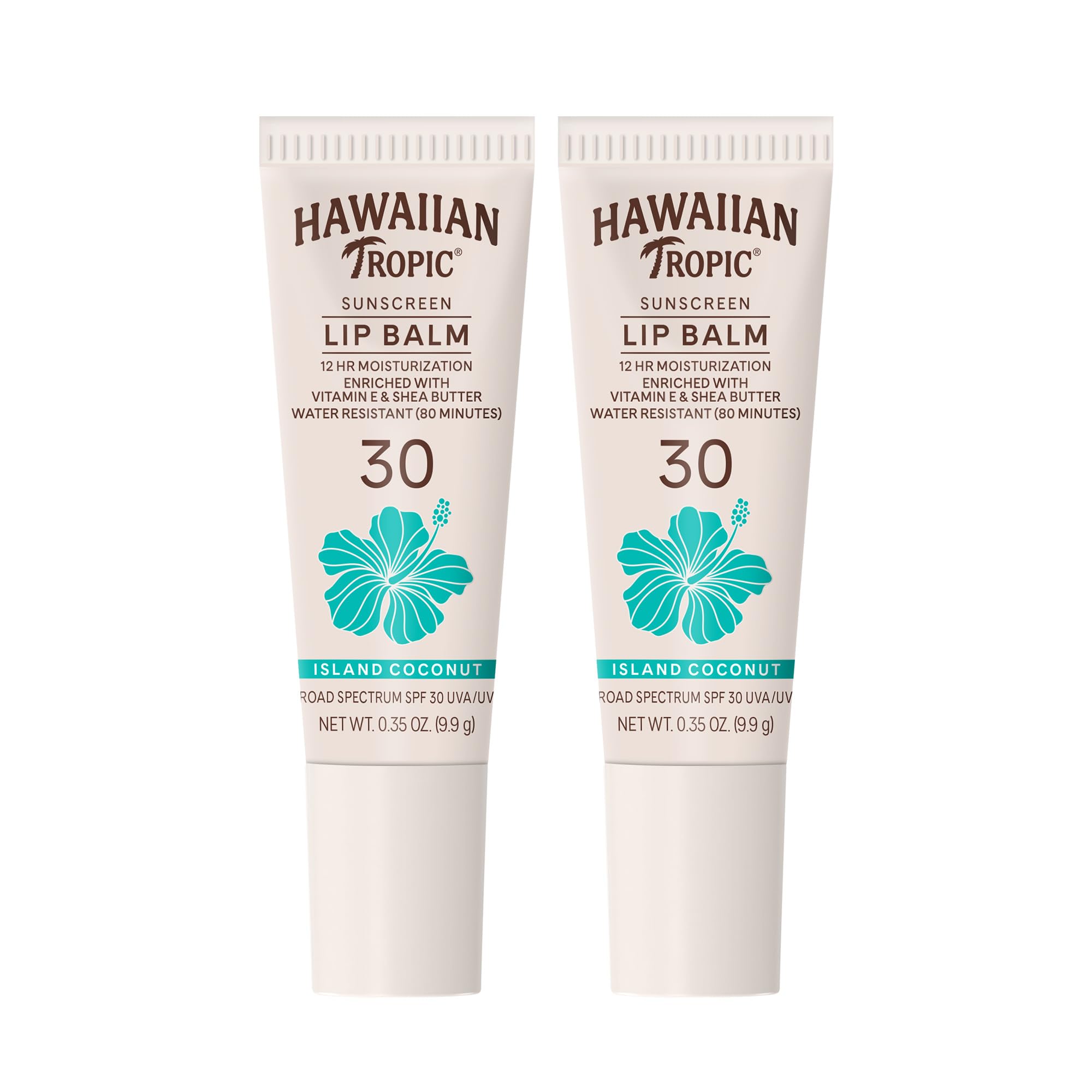Bálsamo labial Hawaiian Tropic en empaque portátil para viaje.