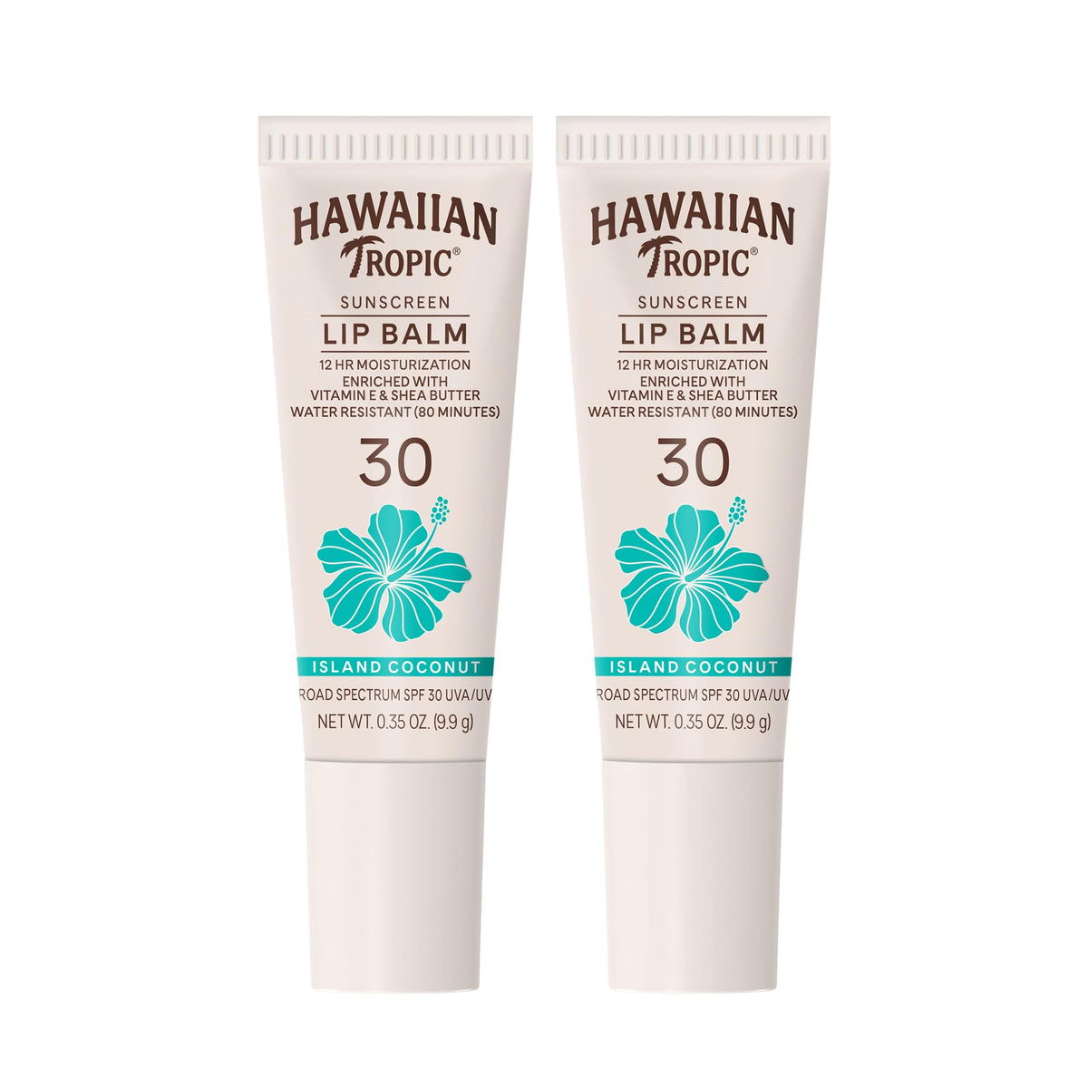 Bálsamo labial Hawaiian Tropic en empaque portátil para viaje.