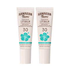 Bálsamo labial Hawaiian Tropic en empaque portátil para viaje.