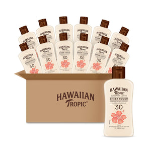 Hawaiian Tropic Sheer Touch SPF 30, botella resplandor: protección solar ligera para el día.